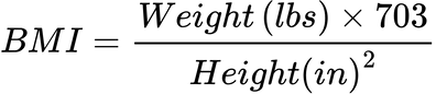 BMI Formula - Imperial